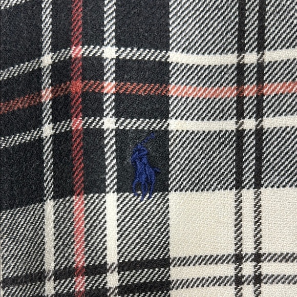 Ralph Lauren Men's Plaid Shirt in Black, White, and Red Medium - Picture 3 of 7